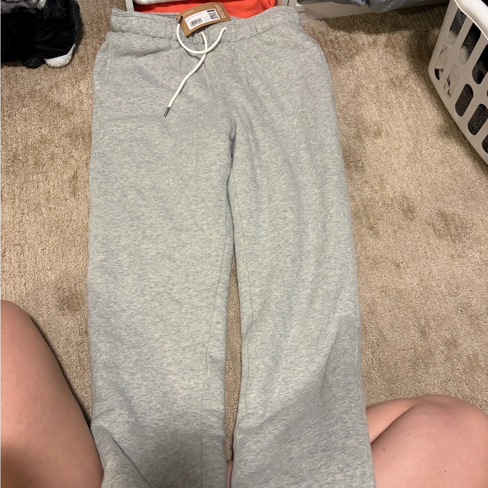 Eddie Bauer Light Gray Drawstring Track Pants NWT - image 1